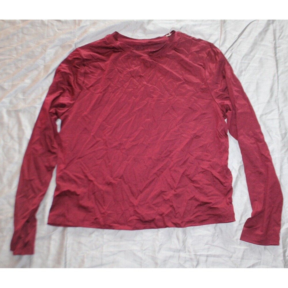 A New Day Womens Burgundy Long Sleeve T-Shirt Size M